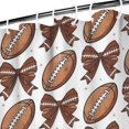 thumbnail image 3 of Brown Footballs and Bows Pattern Shower Curtain 36"x72" ,Bathroom Decorative Shower Curtains Set with 12 Hooks,Modern Waterproof Washable Shower Curtain, 3 of 6