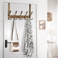 thumbnail image 3 of Dseap Over the Door Tri Hooks 5-Hooks Coat Hook with Anti-Scratching Pads, Antique Copper, Brown, 3 of 10