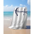 thumbnail image 4 of Grey White Striped Beach Towels Oversized Super Absorbent,Navy Blue Beach Nautical Anchor Ocean Coastal Lightweight Bath Towel Quick Dry Sets For Bathroom/Pool/Rv Camping/Beach Play/Gym Room 31"x62", 4 of 8