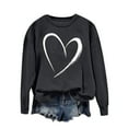thumbnail image 3 of Jinhomg Womens Heart Print Sweatshirts Fall Lightweight Cozy Long Sleeve Crewneck Sweatshirt Valentines Day Casual Pullover Tops Dark Gray XXL, 3 of 7