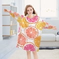 thumbnail image 5 of FORMRS Wearable Blanket Hoodie with Sleeves for Kids Cozy Flannel Sweatshirt, Orange Grapefruit Slices, 5 of 7