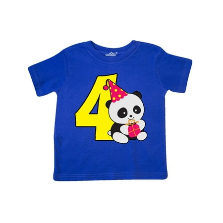 

Inktastic Cute Panda 4th Birthday Gift Toddler Boy or Toddler Girl T-Shirt