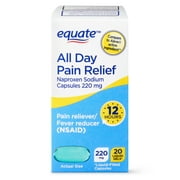 Equate All Day Pain Relief Naproxen Sodium Capsules, 220 mg, 20 Count