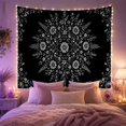 thumbnail image 2 of Boho Floral Mandala in Radial Botanical Design, Calming Folk Art for Boho Decor Lovers, Botanical Wall Art Housewarming Gift Tapestry Wall Hanging for Living Room, Bedroom and Dorm, 2 of 7
