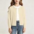 thumbnail image 5 of Iyufng Girls Eyelet Knit Cardigans Casual Long Sleeve Button Sweater, 5 of 9
