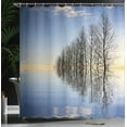 thumbnail image 4 of Ambesonne Winter Shower Curtain, Frozen Lake in Nature, 69"Wx70"L, Blue Brown, 4 of 5