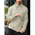 thumbnail image 3 of Fexilor Men's Turtleneck Sweater Pullover Stylish Shawl Collar Knit Top for Regular Fit, 3 of 6