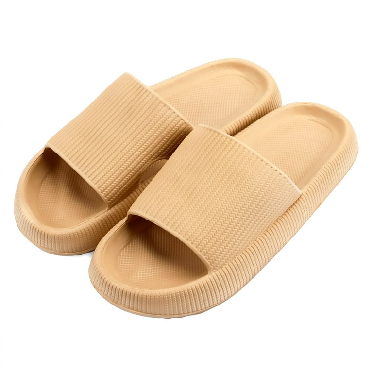 Luxtrada Pillow Slippers Soft Quick Drying Rubber-Plastic Slippers Sandals Non-Slip Thick Sole Open Toe Shower Shoes Indoor and Outdoor Unisex Slippers - Walmart.com
