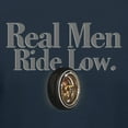 thumbnail image 3 of Rollin Hard Real Men Ride Low Graphic T-Shirt (Large, Navy), 3 of 4