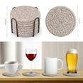 thumbnail image 6 of Coasters with Holder,Cotton Woven Coasters，Absorbent Coaster Set of 8 for Table Protection,Home Decor,Glasses,Cups,Bar,Housewarming Gift, 6 of 8
