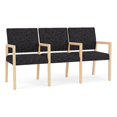 thumbnail image 1 of Pemberly Row Waiting Reception 3 Seat Tandem Seating Wood Frame in Black, 1 of 5