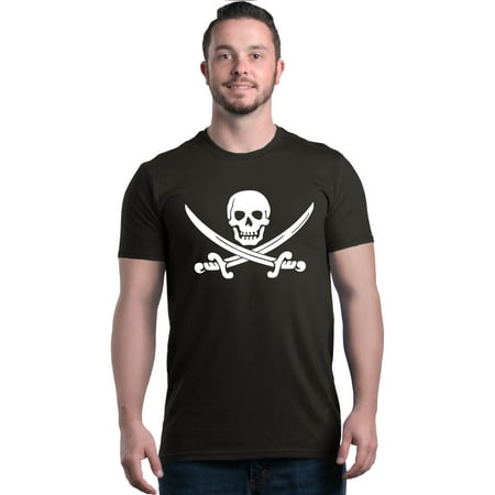 Pirate Skull Baseball Jersey - Shop4Ever Men's Pirate Flag Skull Scimitars Graphic T-shirt