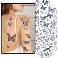 thumbnail image 1 of WWS-CHARLNET Tatouages Semi-Permanents Papillon pour Femmes - 2 Semaines Dure, Faux Tatouages Réalistes pour Art Corporel/mode Naturellement/sans Réflexion/imperméable, 1 of 4