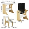 thumbnail image 3 of Kids Table and Chairs Set, Multifunctional Wooden Children Study Activity Table, Convertible Tabletop for Study, Drawing, Play, 3 of 8