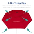 thumbnail image 3 of 10ft 3-Tier Solar Patio Umbrella, Outdoor Market Sun Shade with 24 LED Lights, Tilt Adjustment, Easy Crank, 8 Ribs and Vented Top for Backyard, Deck, Poolside - Red, 3 of 5