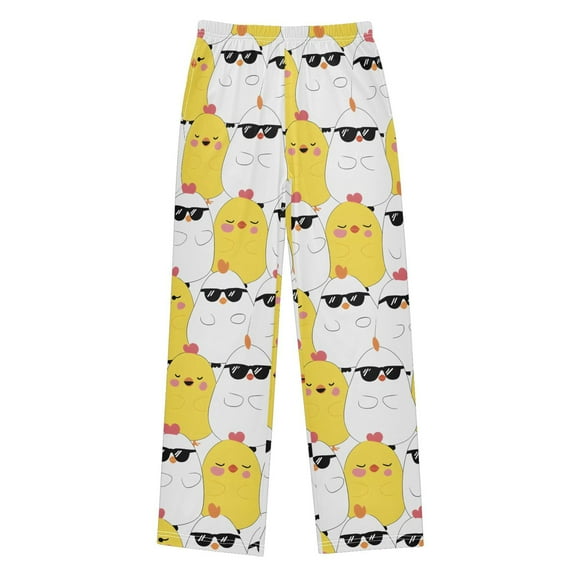joogoo Cute Chicken with Sunglasses Pajama Pants Pj Bottoms Sleepwear Lounge L