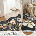 thumbnail image 4 of YOUFORTONG 2x6 Washable Runner Rug, Non Slip Floral Vintage Scalloped Low Pile Carpet, Stain Resistant Soft Thin Rug for Entryway Kitchen Laundry Bedroom Bathroom,Black, 4 of 7