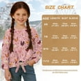 thumbnail image 7 of Xixirimido Rooster Butterfly Floral Pink Printed Girls Long Sleeve Shirt Kids Crewneck T-Shirts Trendy 3D Graphic Tie-hem Cute Tees for Fall Winter, Size 5-6, 7 of 7