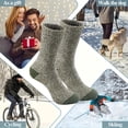 thumbnail image 6 of Men's Wool Socks, 6 Pairs, Extra Thick Warm Hiking Socks, Outdoor Sports Socks Suitable for Cold Weather-USA, 6 of 6