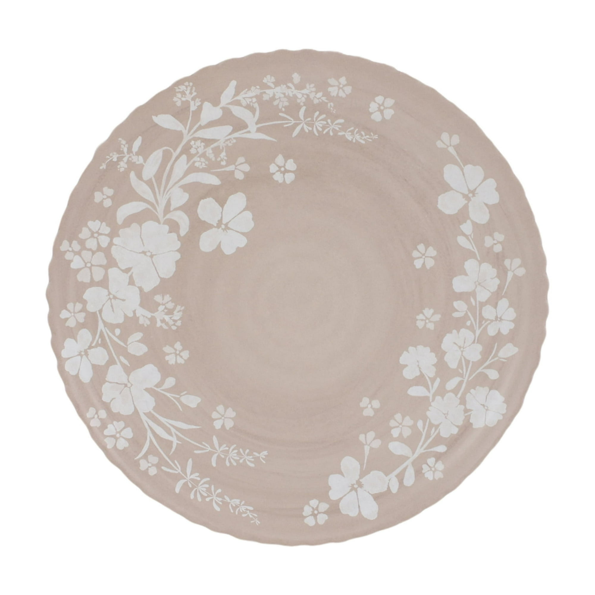 The Pioneer Woman Daisy 12-Piece Bamboo Melamine Dinnerware Set, Beige