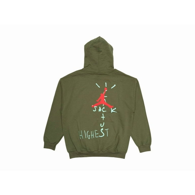 Travis Scott Men's Jordan Cactus Jack Highest Hoodie Olive, from