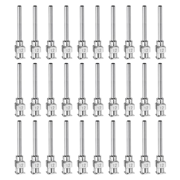 Uxcell 30pcs 12G Stainless Steel Dispensing Needles, 1" Glue Needle Tube Blunt Tip