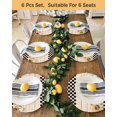 thumbnail image 4 of 13 Inch Round Placemats Set of 6, Sunflowers Rooster Non Slip Heat Insulation PP Table Mats, Farmhouse Vintage Beige Wooden Plaid Washable Place Mats for Kitchen Dining Party Table Decor, 4 of 7