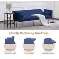 thumbnail image 3 of Zechuan Futon Tufted Back Convertible Sofa 68” Twin Size Bed - Blue, 3 of 9