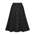 thumbnail image 7 of TEMOFON Womens Midi Skirt High Waisted A Line Skirt Button Front Long Skirt Casual Winter Skirt Fall Fashion Skirt for Women Black, 7 of 7