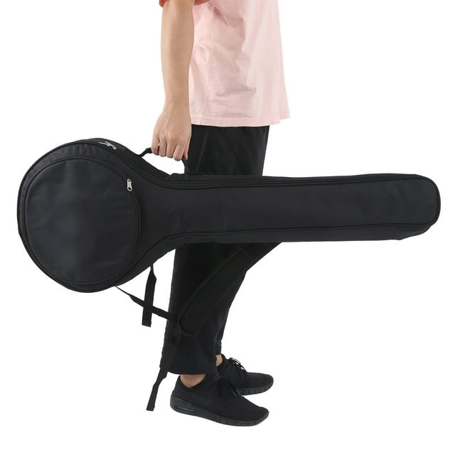 Banjo Bag, Large Front Belly Pocket Protective Black Banjo Gig Bags Durable Side Strap Design For Storing Instrument