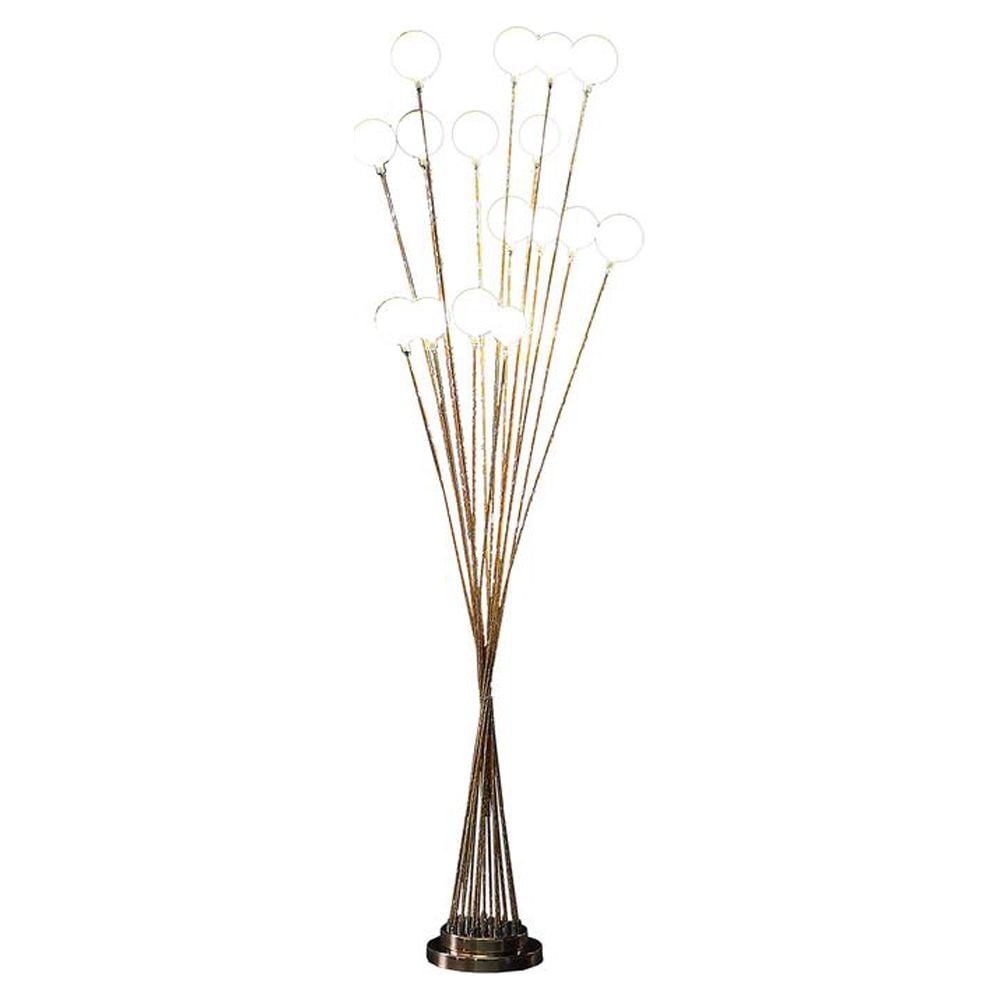 62" Golden Chrome Contemporary Multi Light LED Floor Lamp
