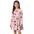 thumbnail image 1 of Tauxra Robe à Manches Longues pour Femmes, Robe Patineuse Extensible Évasée, Robe de Soirée Formelle à Col Rond et Tournoyante pour Femmes, Robe Basique Décontractée Unie à Manches Longues, 1 of 6