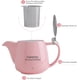 thumbnail image 3 of Porslinstekanna med SLS-lock och avtagbar sil, 550 ml Keramisk stubbtekanna för blommande te och löste, 3 of 5