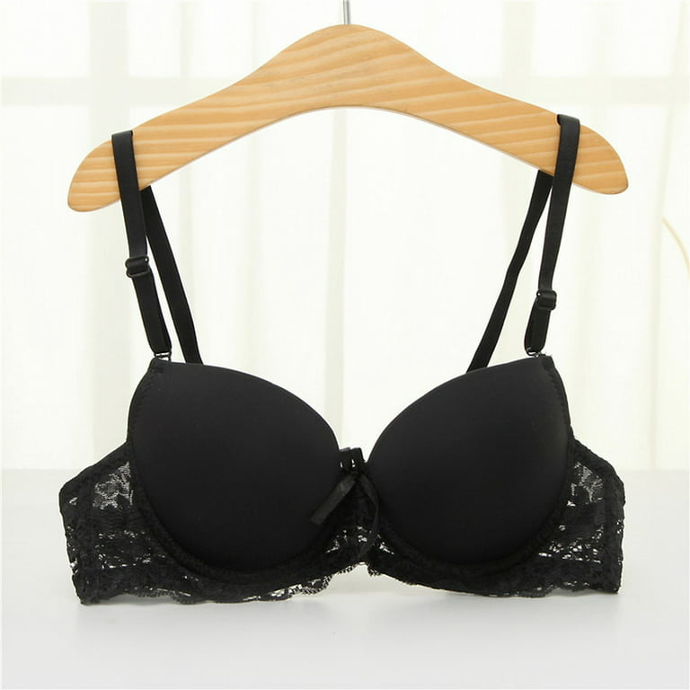 Womens Bra Small Chest Glossy Lace Cute Thin Underwear Gather Small Chest  Show Big Bras 