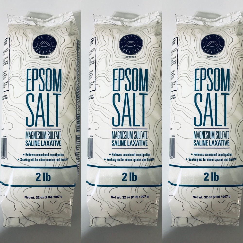 3 Packs Epsom Salt Saline Laxative Soaking Aids 6 LB Total Walmart