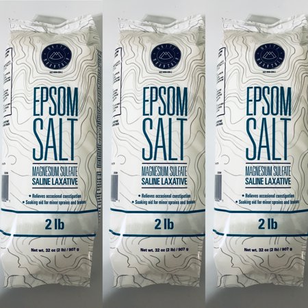 3 Packs Epsom Salt Saline Laxative Soaking Aids 6 LB Total