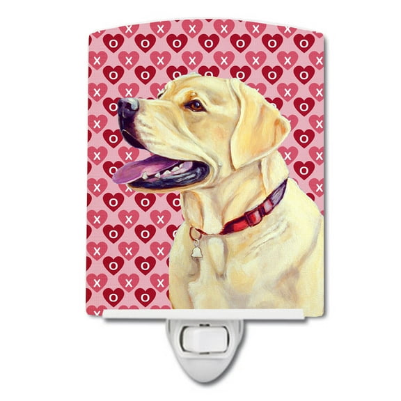 Caroline's Treasures LH9158CNL Labrador Hearts Love and Valentine's Day Portrait Ceramic Night Light, 6x4x3", multicolor