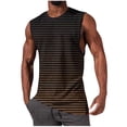 thumbnail image 2 of Yourumao Mens Workout Tank Tops Sleeveless Striped Tee Shirts Gradient Muscle T Shirts Gym Running Beach Loose Fit Tee, 2 of 5