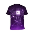 thumbnail image 2 of LAOLIUSN Men's AI Artificial Intelligence Graphic T-Shirt, Futuristic Techwear All Over Print Tee, M, 2 of 7