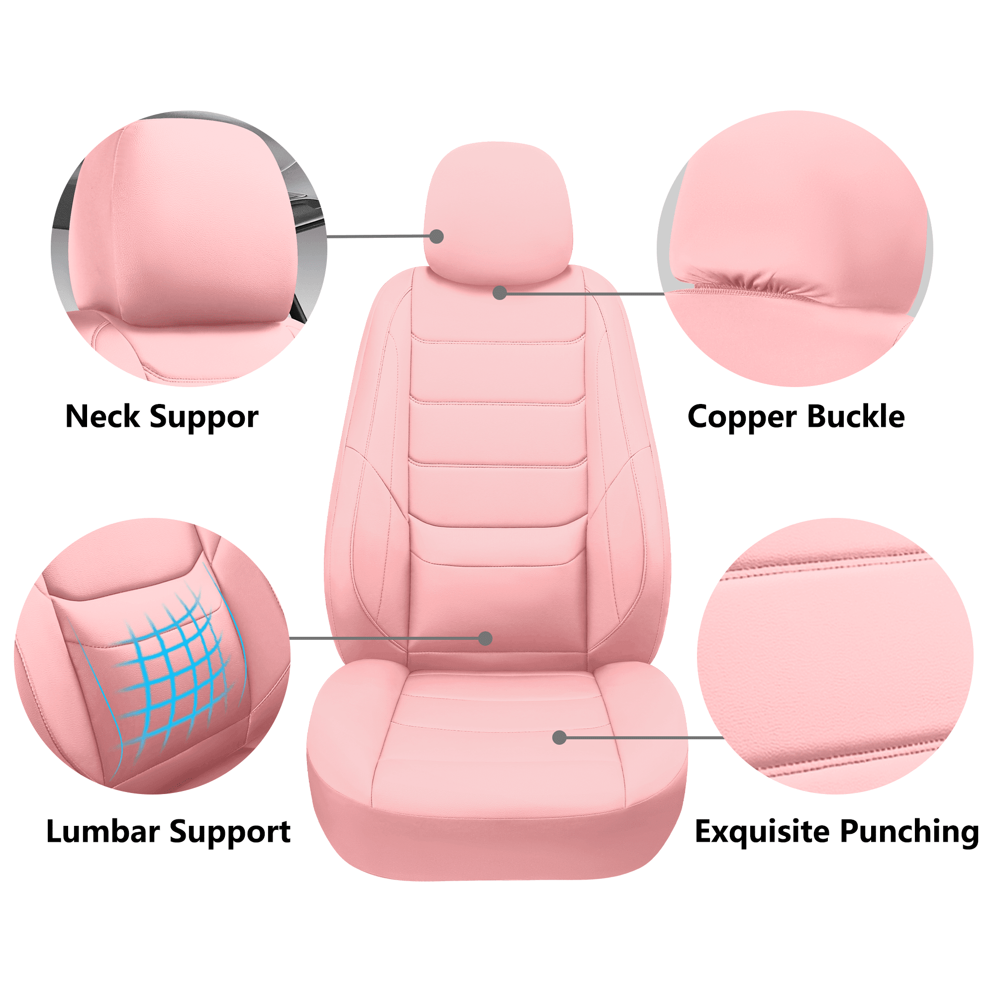 NS YOLO Universal Car Seat Cover Breathable PU Leather 5 Seats Full Set Waterproof Cushion Fit Most Honda Toyota Chevy Ford Nissan Vehicle Truck SUV