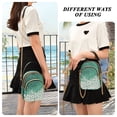 thumbnail image 6 of FORMRS Crossbody Bag for Women Quilted Travel Shoulder Cell Phone Purse with Chain Strap Handbag, Green and White Pattern, 6 of 7