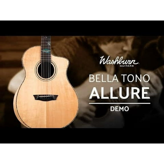 Washburn Guitars Bella Tono Allure SC56S Mahogany 25.5 in Studio Acoustic-Electric Guitar, Multicolor