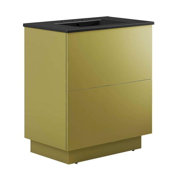 Modway Quantum 30" Bathroom Vanity in Black Gold