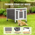 thumbnail image 2 of KFFKFF Cat Wooden Shelter 21"L x 17"W x 17"H, Weather-Resistant Outdoor Cat Home with PVC Door Curtains and Accessible Roof, Insulated Small Animals House, 2 of 9