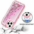 thumbnail image 5 of TASHHAR iPhone 14 Pro Case with Screen Protector 3 in 1 Anti Scratch Protection Clear Bling Glitter Shockproof Durable Moving Shiny Quicksand Liquid Case for iPhone 14 Pro 6.1 inch 2022 Phone Pink, 5 of 9