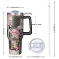 thumbnail image 2 of OBREWU Pioneer Flower Tumbler with Handle and Lid,Pioneer Flower 40oz Double Wall Vacuum Insulated Tumbler,Cups Gift for Women and Men, 2 of 7