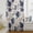 Blue, variant on Navy Indigo Florals Sheer Curtains 96 Inch Length, Light Filtering Voile Curtain Panel, Farmhouse Botanical Peonies Leaves Rod Pocket Drapes Window Treatments for Living Room Bedroom 52"x96"