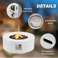 thumbnail image 4 of AVAWING 2-Piece Outdoor Propane Firepit Table Set, Auto-Ignition, 50,000 BTU Steel, White, 4 of 7