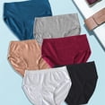 thumbnail image 4 of Women’s High Waist Cotton Underwear, Breathable Tummy Control Full Coverage Briefs, 6 Pack Soft Stretch Butt Lifting Panties Blue S, 4 of 5