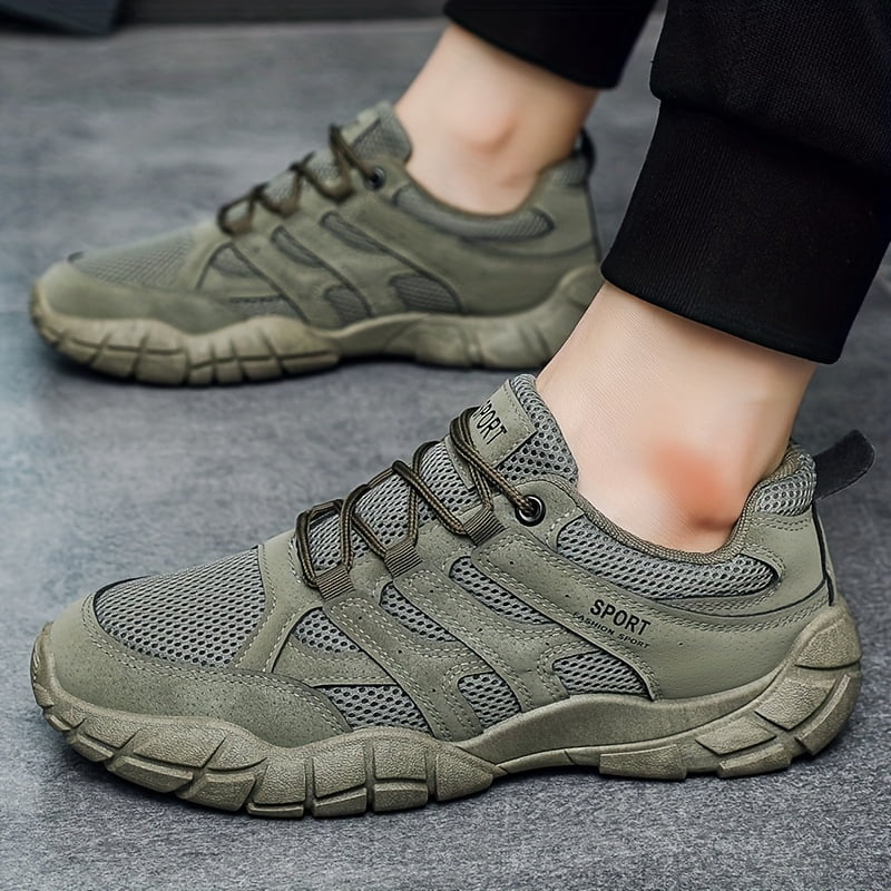 Men's Outdoor Sports Shoes, Adult Mesh Breathable Shoes, Wear-resistant, Anti-skid, Hiking Shoes for Outdoor Use
